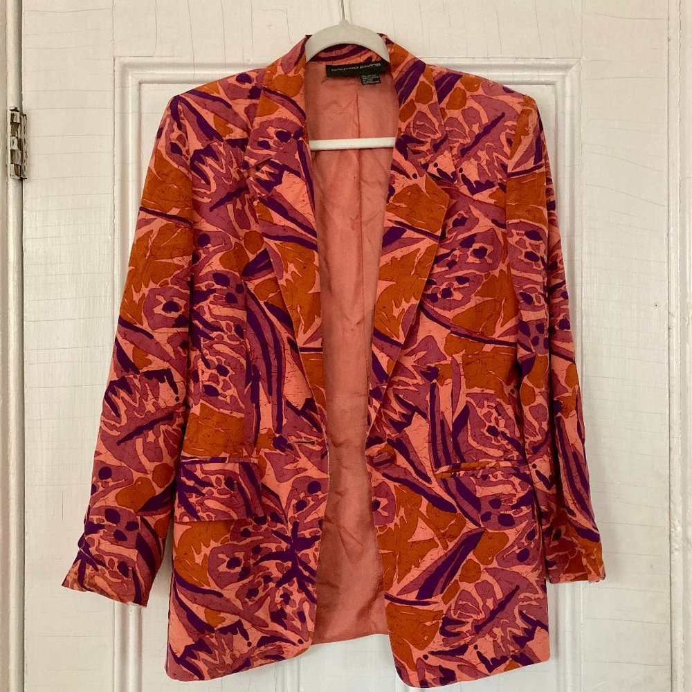 Funky print silk blazer